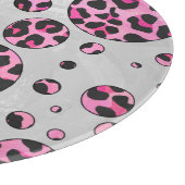 Planche À Découper Polka Leopard Pot noir et rose chaud (Coin)