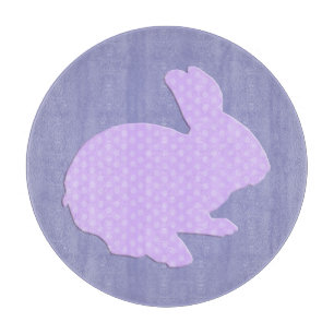 Planche À Découper Polka violet point Silhouette Bunny