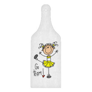 Planche À Découper Pom-Pom Girl Équipe Jaune Allez
