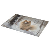 Planche À Découper Poméranienne Laisser Neige Noël (Coin)