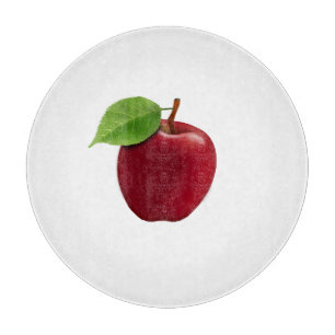 Planche À Découper Pomme rouge sur tableau blanc
