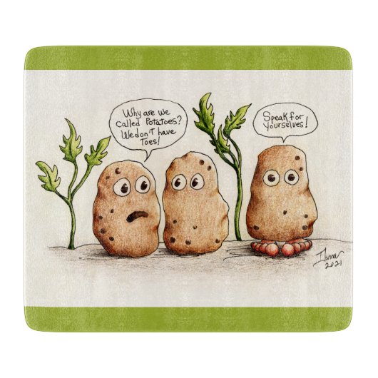 Planche À Découper Pommes de terre amusantes (Devant)