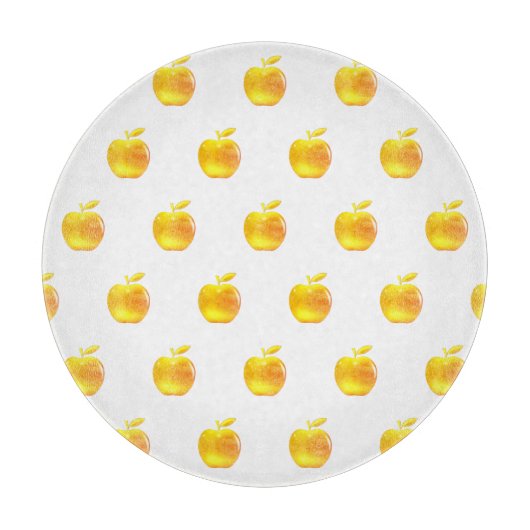 Planche À Découper Pommes dorées sur fond blanc (Devant)