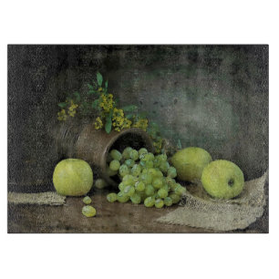 Planche À Découper Pommes et raisins Vie morte