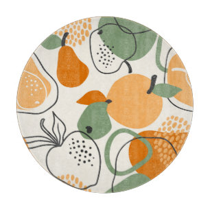 Planche À Découper Pommes, poires : motif vintage sans soudure.