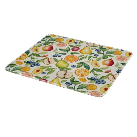 Planche À Découper Pommes Poires Myrtilles Oranges Citron Lime Fruits (Coin)