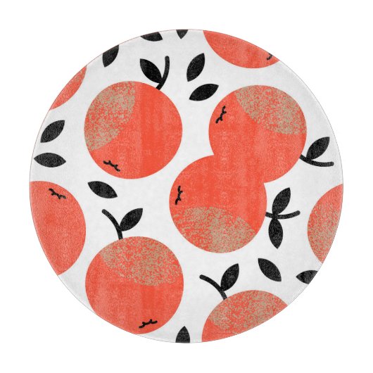 Planche À Découper Pommes rouges : Motif texturé doré. (Devant)