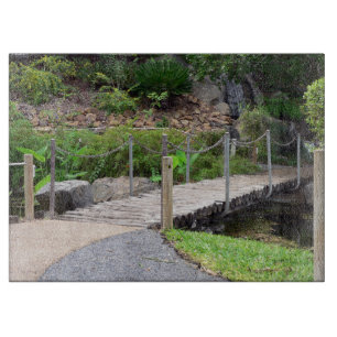 Planche À Découper Pont de jardin en bois rustique avec garde-corps e