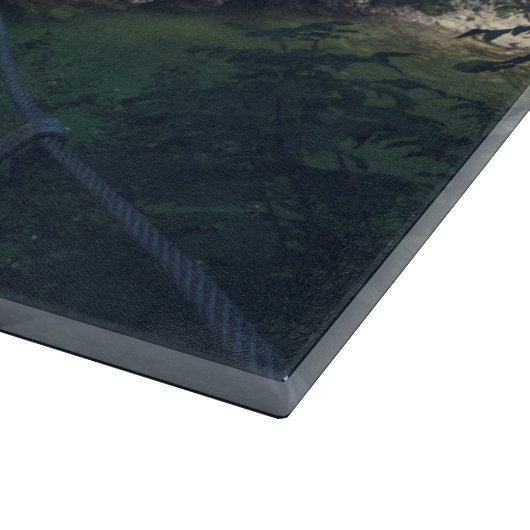 Planche À Découper Pont suspendu simple au-dessus de la rivière Idrij (Coin)