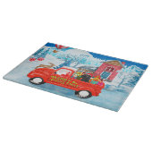 Planche À Découper Poodé Chien Livraison de Noël Camion Neige (Coin)