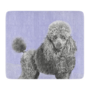 Planche À Découper Poodé Jouet miniature Argent gris bleu Chien Art
