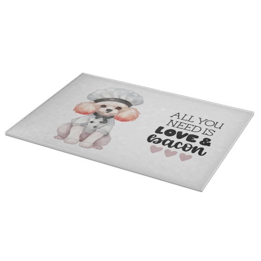 Planche À Découper Poodle Chef Love & Bacon (Coin)