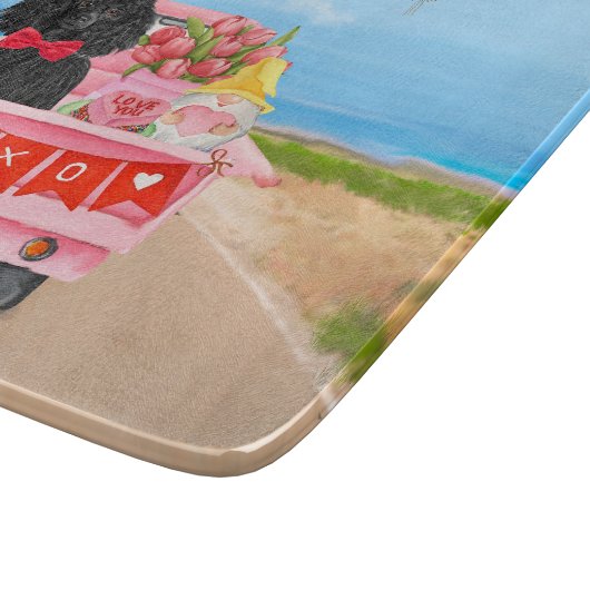 Planche À Découper Poodle Chien Saint-Valentin Coeurs de Camion (Coin)