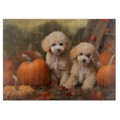 Planche À Découper Poodle Chiot Automne Citrouille délice (Devant)
