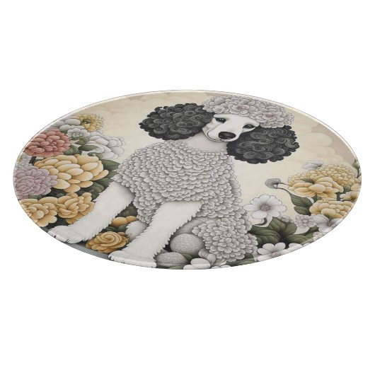 Planche À Découper Poodle en Fleurs Whimsical (Coin)