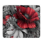 Planche À Découper Pop de pavot en verre (Devant)