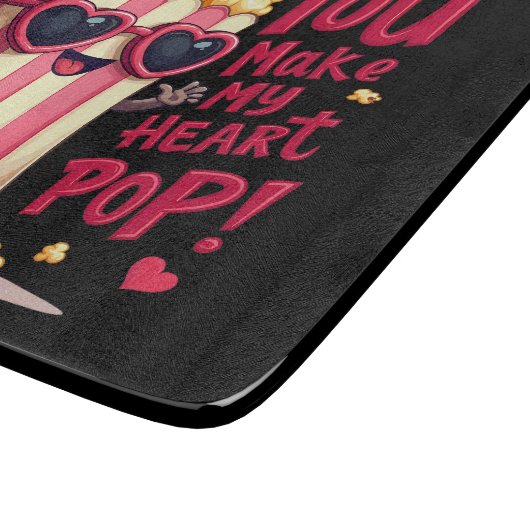 Planche À Découper Popcorn Heart Pop Valentine Design (Coin)