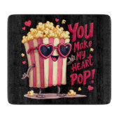 Planche À Découper Popcorn Heart Pop Valentine Design (Devant)