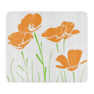 Planche À Découper Poppies californiennes à cinq mains