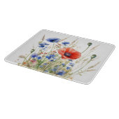 Planche À Découper Poppies et fleurs de cornouilles : aquarelle rusti (Coin)