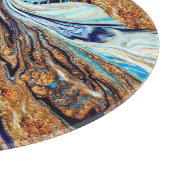 Planche À Découper Porte bleu persan : Texture orientale luxueuse (Coin)