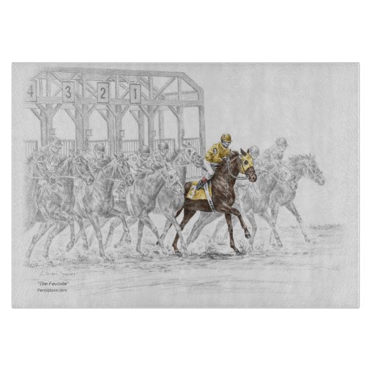 Planche À Découper Porte de départ de la course de cheval (Devant)