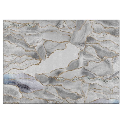 Planche À Découper Porte de parties scintillant blanche et or (Devant)