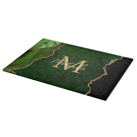 Planche À Découper Porte en marbre vert et or (Coin)