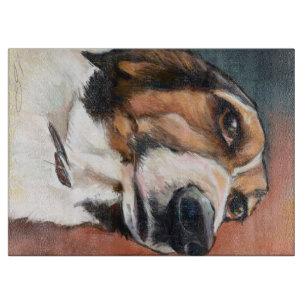 Planche À Découper Portrait beagle   Dessin au crayon coloré