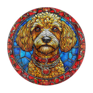 Planche À Découper Portrait de chien en verre coloré