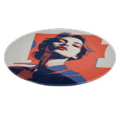 Planche À Découper Portrait féminin géométrique élégant (Coin)