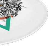 Planche À Découper Portrait géométrique aztèque de lion (Coin)