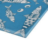 Planche À Découper Portugais Lisbonne Sardines Motif Azulejos Bleu (Coin)