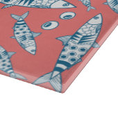 Planche À Découper Portugais Lisbonne Sardines Motif Azulejos rose (Coin)