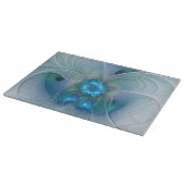 Planche À Découper Position, Abstrait bleu turquoise fractal (Coin)