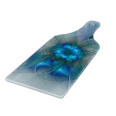 Planche À Découper Position, Abstrait bleu turquoise fractal (Coin)