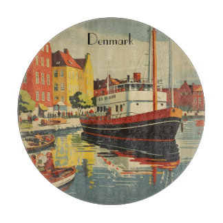 Planche À Découper Poster Vintage voyage Danemark personnalisable