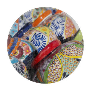 Planche À Découper Poterie traditionnelle mexicaine colorée peinte à