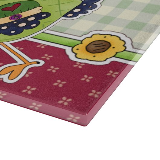 Planche À Découper Poules et coq Conception rustique (Coin)