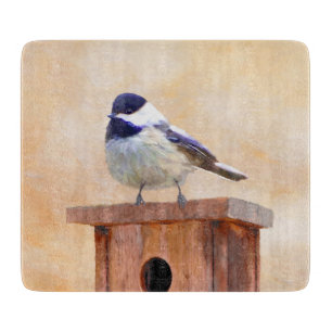 Planche À Découper Poulet sur la peinture d'oiseaux Art original