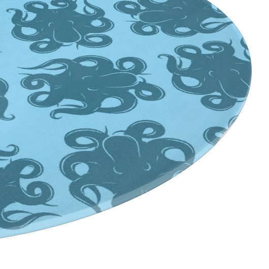 Planche À Découper Poulpe sur le motif bleu (Coin)