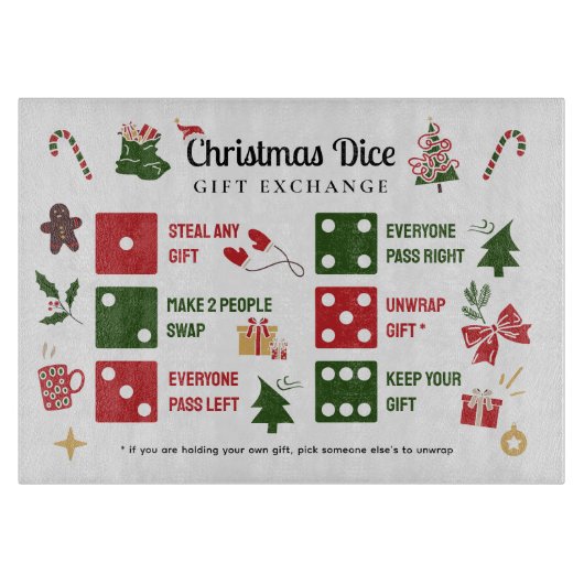 Planche à découper pour échange de cadeaux de Noël (Devant)