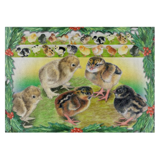 Planche À Découper Poussins de Noël (Devant)