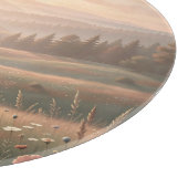 Planche À Découper Prairie de Fleurs Sauvages à l'Heure Dorée Colline (Coin)