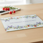 Planche À Découper Prairie de Fleurs Sauvages Monogramme