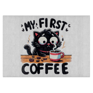 Planche À Découper Première aventure de café noir