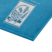 Planche À Découper Première communion de Parrain, Blé, Raisins Bleu (Coin)