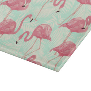 Planche À Découper Preppy Chic Elegant Pink Flamingo Motif