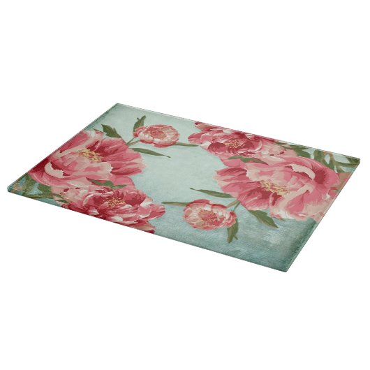 Planche À Découper Pretty Retro Flower Chintz Peonies (Coin)