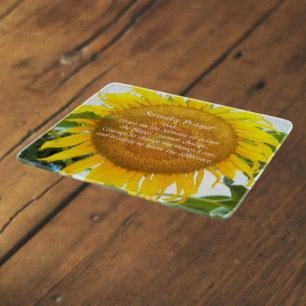 Planche À Découper Prière de sérénité inspirante Tournesol jaune
